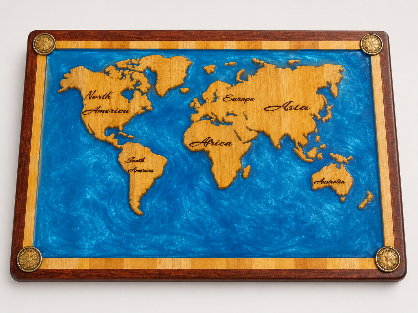 World Map Resin Board